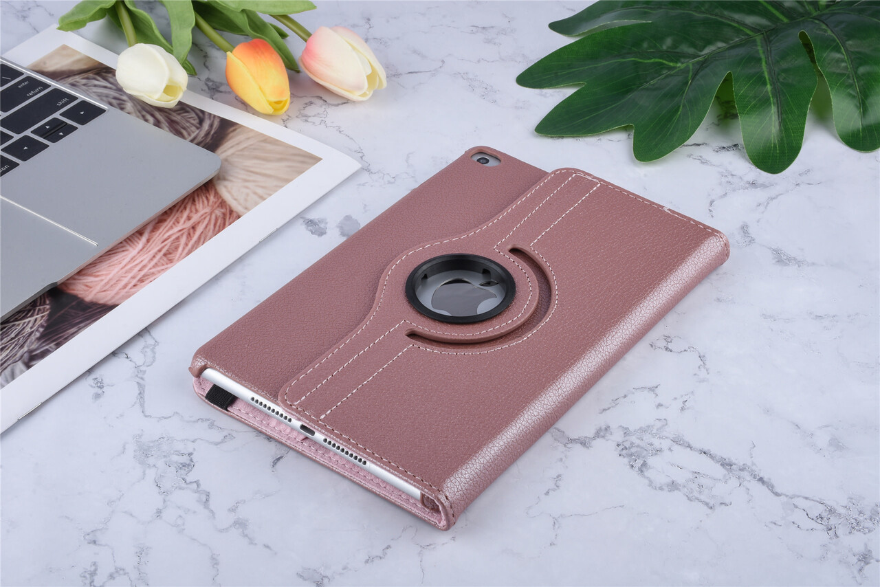 Book Case Tablet Apple iPad Mini 5 Drehbar Rose Gold -2 Betrachtungspositionen - Kunstleer Book Case Tablet Apple iPad Mini 5 Drehbar Rose Gold -2 Betrachtungspositionen - Kunstleer