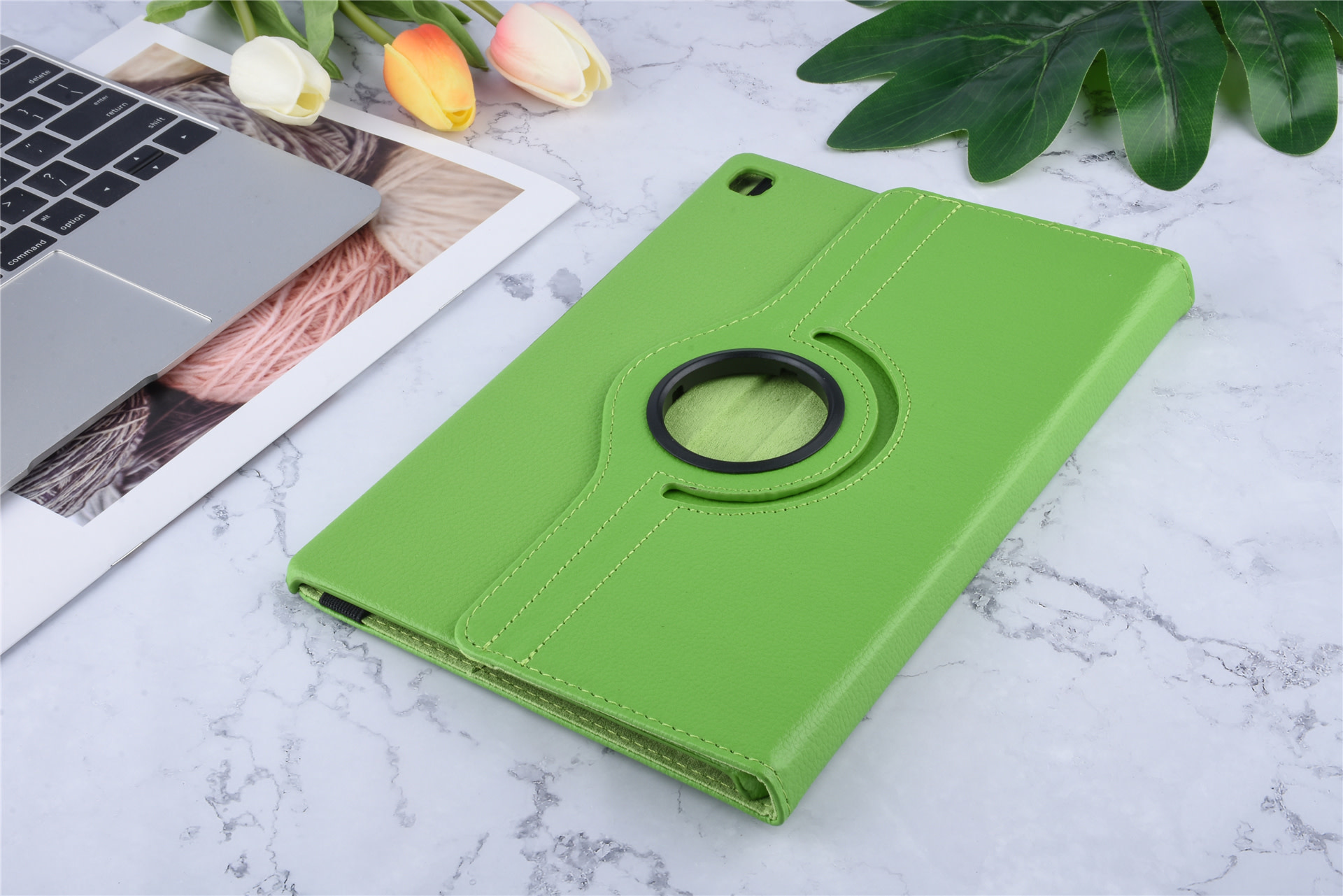 Samsung Galaxy Tab S5e 10.5 inch Groen Book Case Tablethoes Draaibaar - 2 kijkstanden - Kunstleer, foto 3 van 6