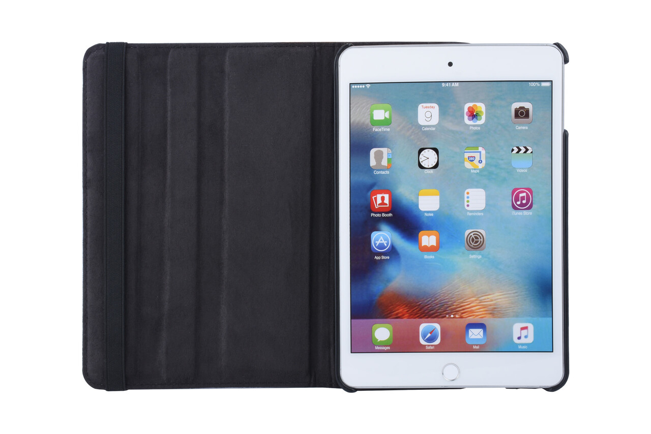 Apple iPad Mini 4 Zwart 360 graden draaibare hoes - Book Case Tablethoes Apple iPad Mini 4 Zwart 360 graden draaibare hoes - Book Case Tablethoes