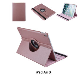 Book Case Tablet Apple iPad Air 3 Drehbar Rose Gold -2 Betrachtungspositionen - Kunstleer Book Case Tablet Apple iPad Air 3 Drehbar Rose Gold -2 Betrachtungspositionen - Kunstleer