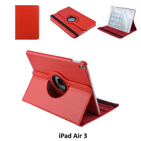 Book Case Tablet Apple iPad Air 3 Drehbar Rot -2 Betrachtungspositionen - Kunstleer Book Case Tablet Apple iPad Air 3 Drehbar Rot -2 Betrachtungspositionen - Kunstleer