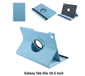 Book Case Tablet Samsung Galaxy Tab S5e 10.5 inch Drehbar Blau -2 Betrachtungspositionen - Kunstleer Book Case Tablet Samsung Galaxy Tab S5e 10.5 inch Drehbar Blau -2 Betrachtungspositionen - Kunstleer