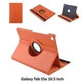 Samsung Galaxy Tab S5e 10.5 inch Oranje Book Case Tablethoes Draaibaar - 2 kijkstanden - Kunstleer