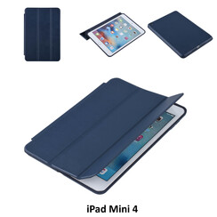 Book Case Tablet Apple iPad Mini 4 Smart Case Blau -2 Betrachtungspositionen - Kunstleer
