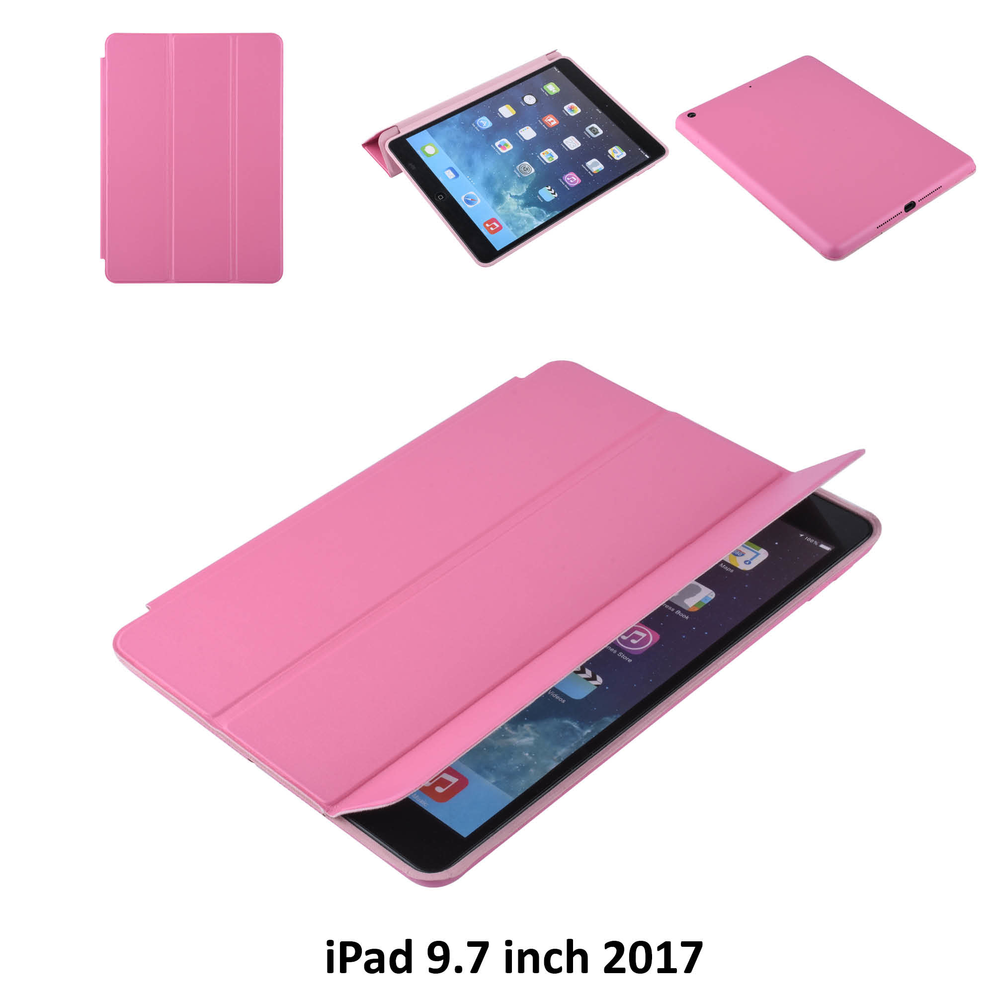 Apple iPad 9.7 inch 2017 Roze Book Case Tablethoes Smart case - 2 kijkstanden - Kunstleer