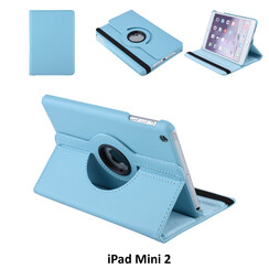 Book Case Tablet Apple iPad Mini 2 Drehbar Blau -2 Betrachtungspositionen - Kunstleer