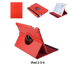 Book Case Tablet Apple iPad 2-3-4 Drehbar Rot -2 Betrachtungspositionen - Kunstleer Book Case Tablet Apple iPad 2-3-4 Drehbar Rot -2 Betrachtungspositionen - Kunstleer