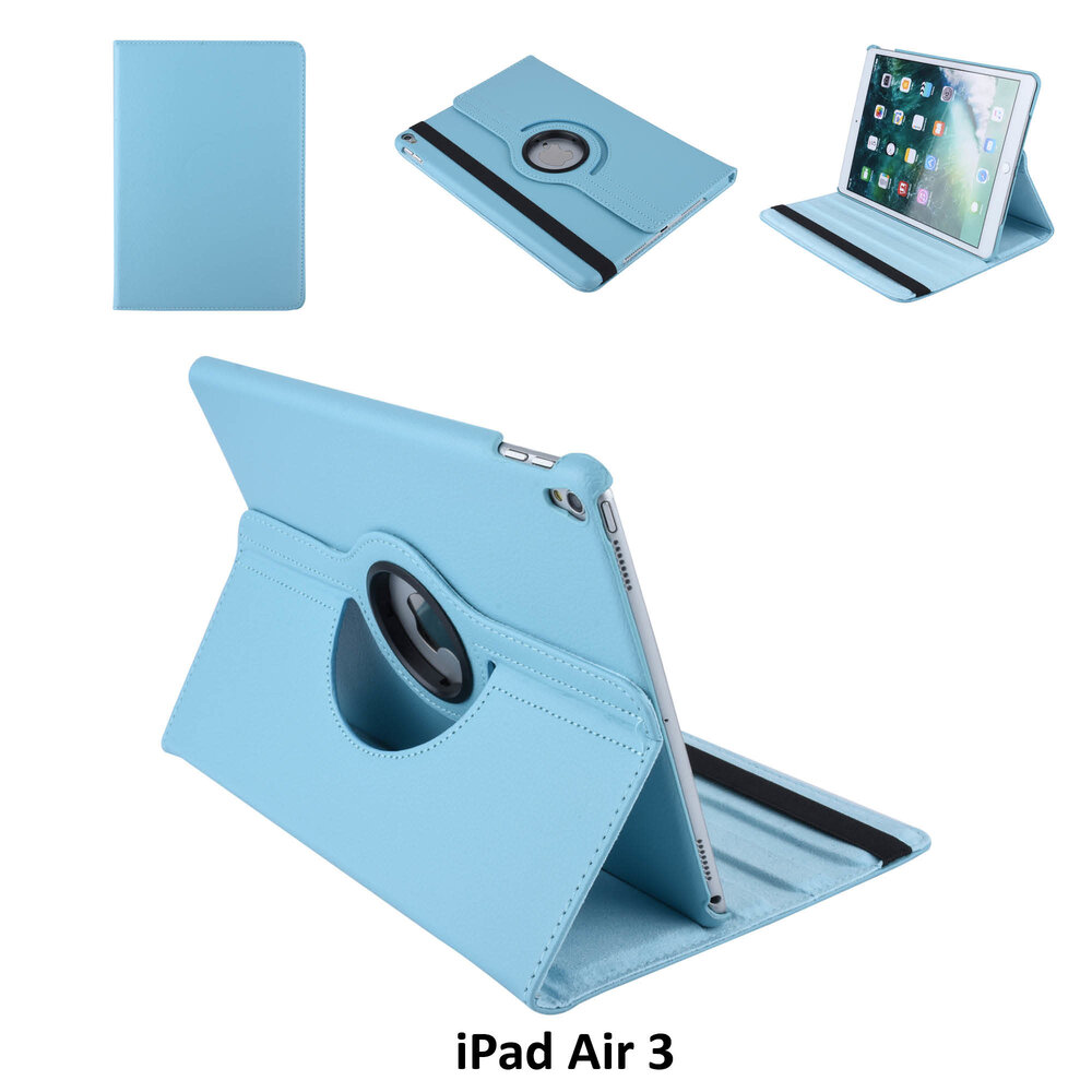 Apple iPad Air 3 Blauw 360 graden draaibare hoesje - Book Case Tablethoes Apple iPad Air 3 Blauw 360 graden draaibare hoesje - Book Case Tablethoes