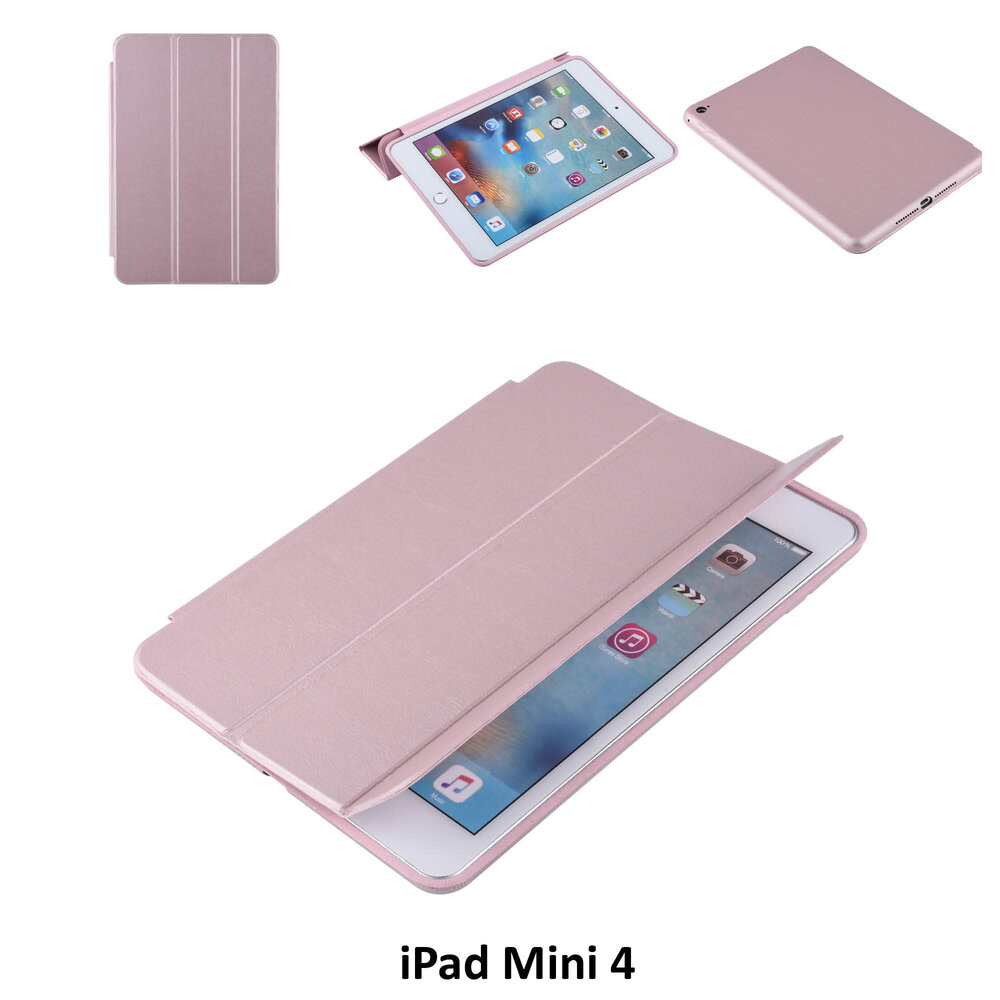 Book Case Tablet Apple iPad Mini 4 Smart Case Rose Gold -2 Betrachtungspositionen - Kunstleer Book Case Tablet Apple iPad Mini 4 Smart Case Rose Gold -2 Betrachtungspositionen - Kunstleer