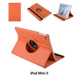 Book Case Tablet Apple iPad Mini 5 Drehbar Orange -2 Betrachtungspositionen - Kunstleer