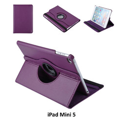 Book Case Tablet Apple iPad Mini 5 Drehbar Violett -2 Betrachtungspositionen - Kunstleer