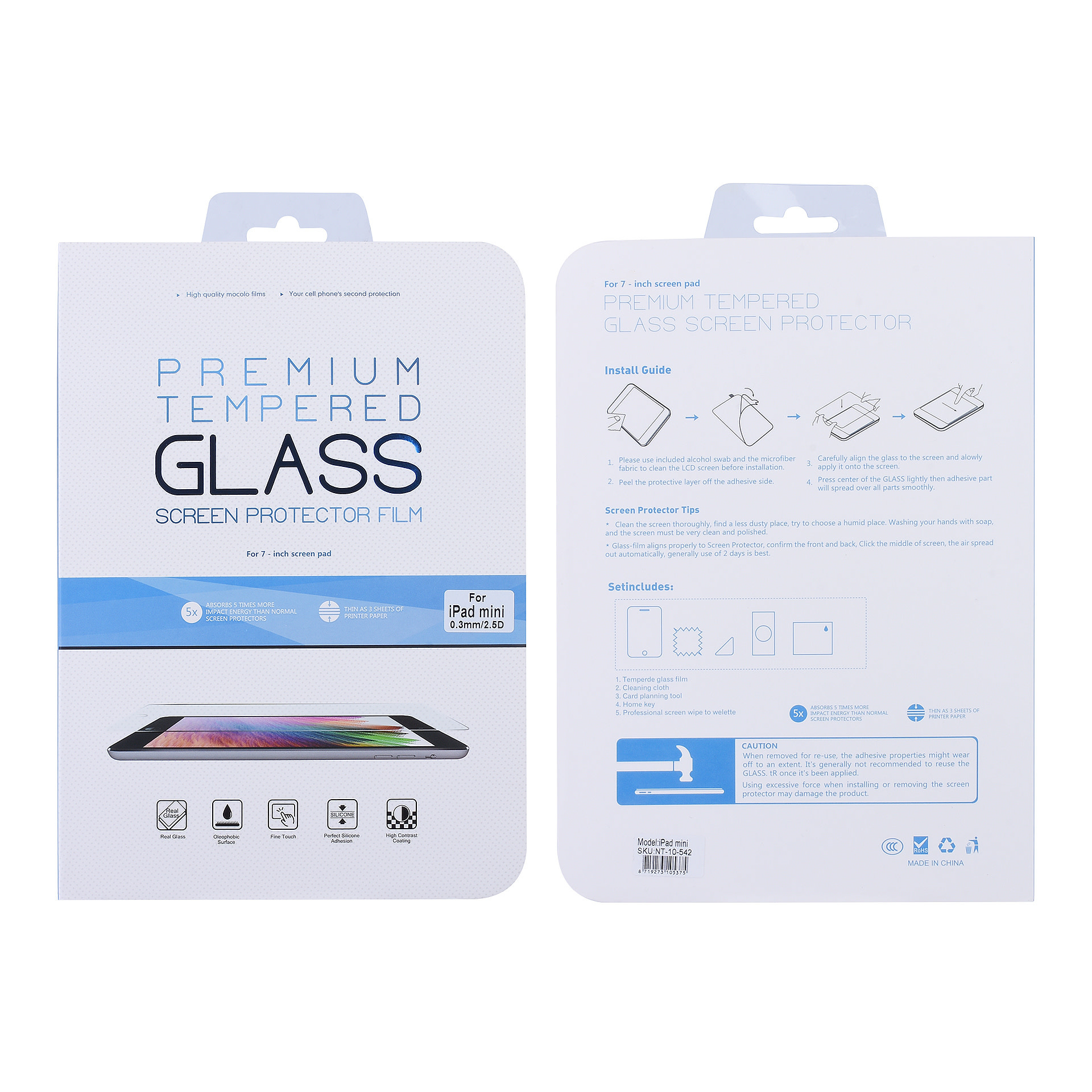 Apple iPad mini Transparant Screenprotector Schermbescherming - Tempered Glas - Glas, foto 3 van 6