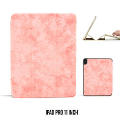 Book Case Tablet Apple iPad Pro 11 inch Smart Case Pink -Marmor - Kunstleer