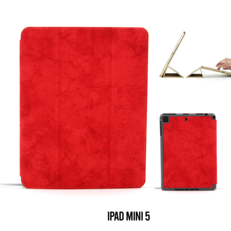 Apple iPad Mini 5 Rood Smart Case - Book Case Tablethoes Apple iPad Mini 5 Rood Smart Case - Book Case Tablethoes