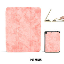 Book Case Tablet Apple iPad Mini 5 Smart Case Pink -Marmor - Kunstleer