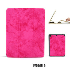 Book Case Tablet Apple iPad Mini 5 Smart Case Hot Pink -Marmor - Kunstleer