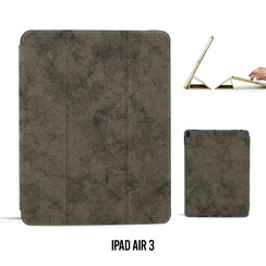 Book Case Tablet Apple iPad Air 3 Smart Case Grau -Marmor - Kunstleer
