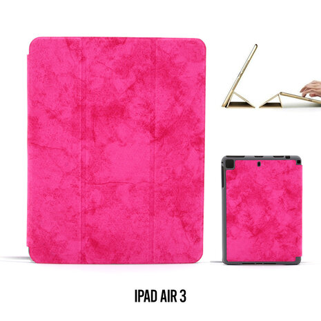 Apple iPad Air 3 Hot Pink Smart Case - Book Case Tablethoes Apple iPad Air 3 Hot Pink Smart Case - Book Case Tablethoes