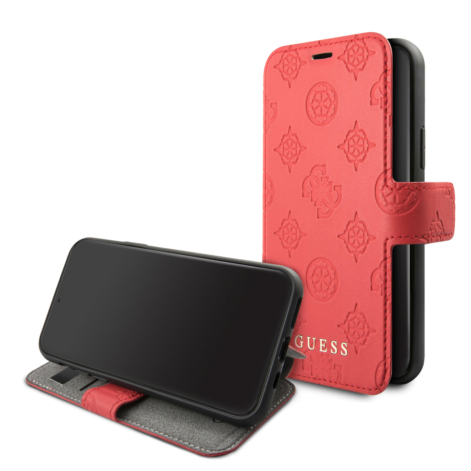 Billy Vervuild Aan Apple iPhone 11 Pro Rood Guess Booktype hoesje 4G Peony - PU Leather -  GUFLBKSN58PELRE - NT Mobiel Accessoires - Nederland