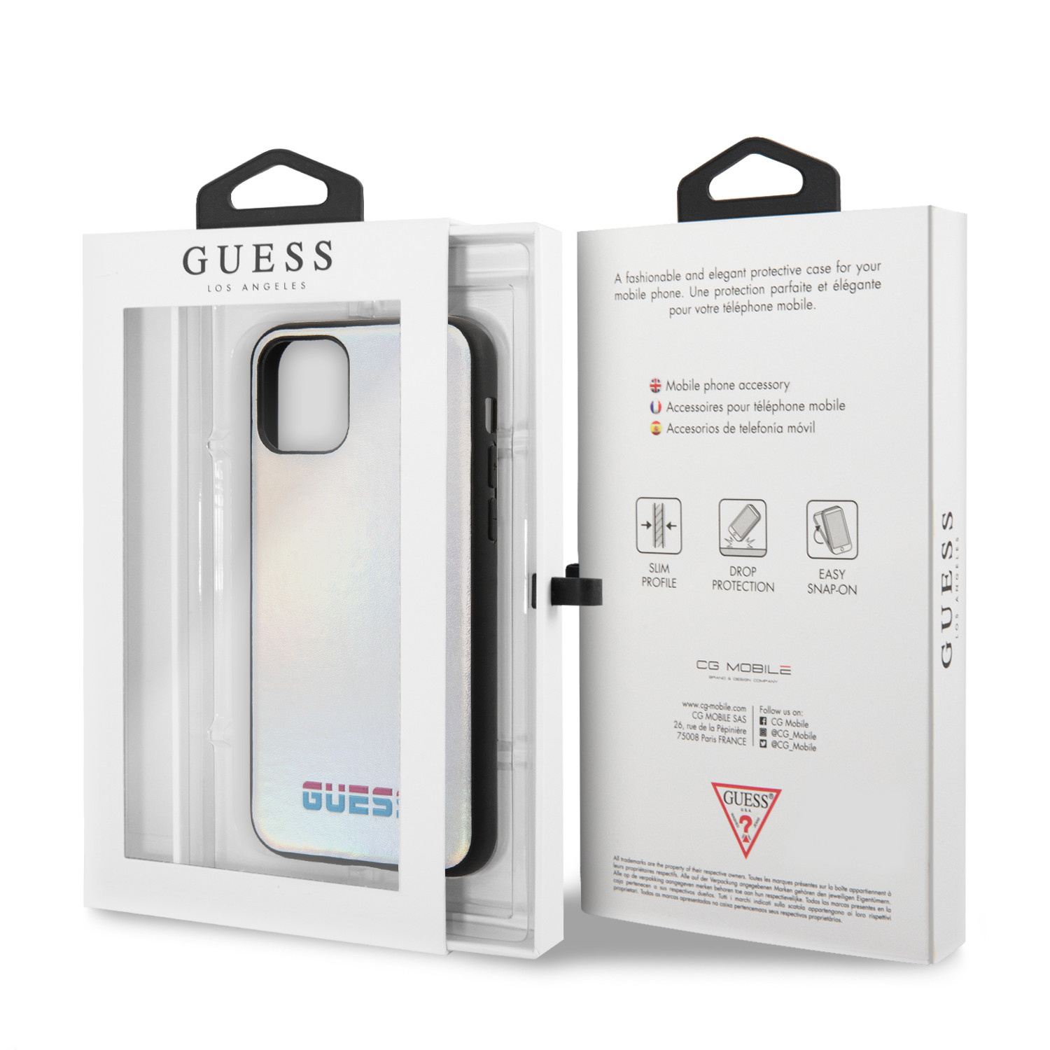 Guess Apple iPhone 11 Pro Zilver Guess Backcover hoesje Iridescent - Original - GUHCN58BLD, foto 4 van 4