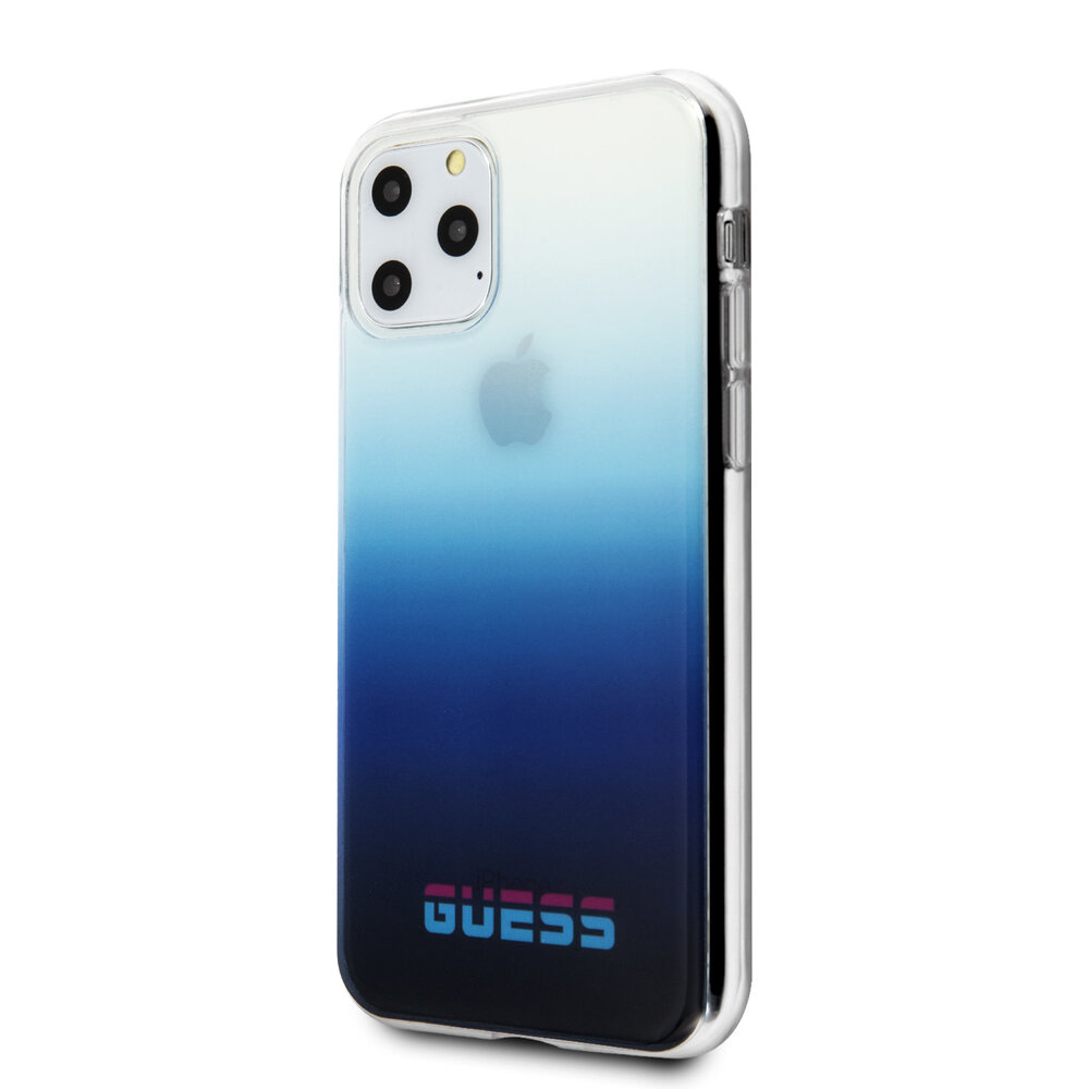 Guess Apple iPhone 11 Pro Blauw Guess Backcover hoesje Gradient - California - GUHCN58DGCNA Guess Apple iPhone 11 Pro Blauw Guess Backcover hoesje Gradient - California - GUHCN58DGCNA