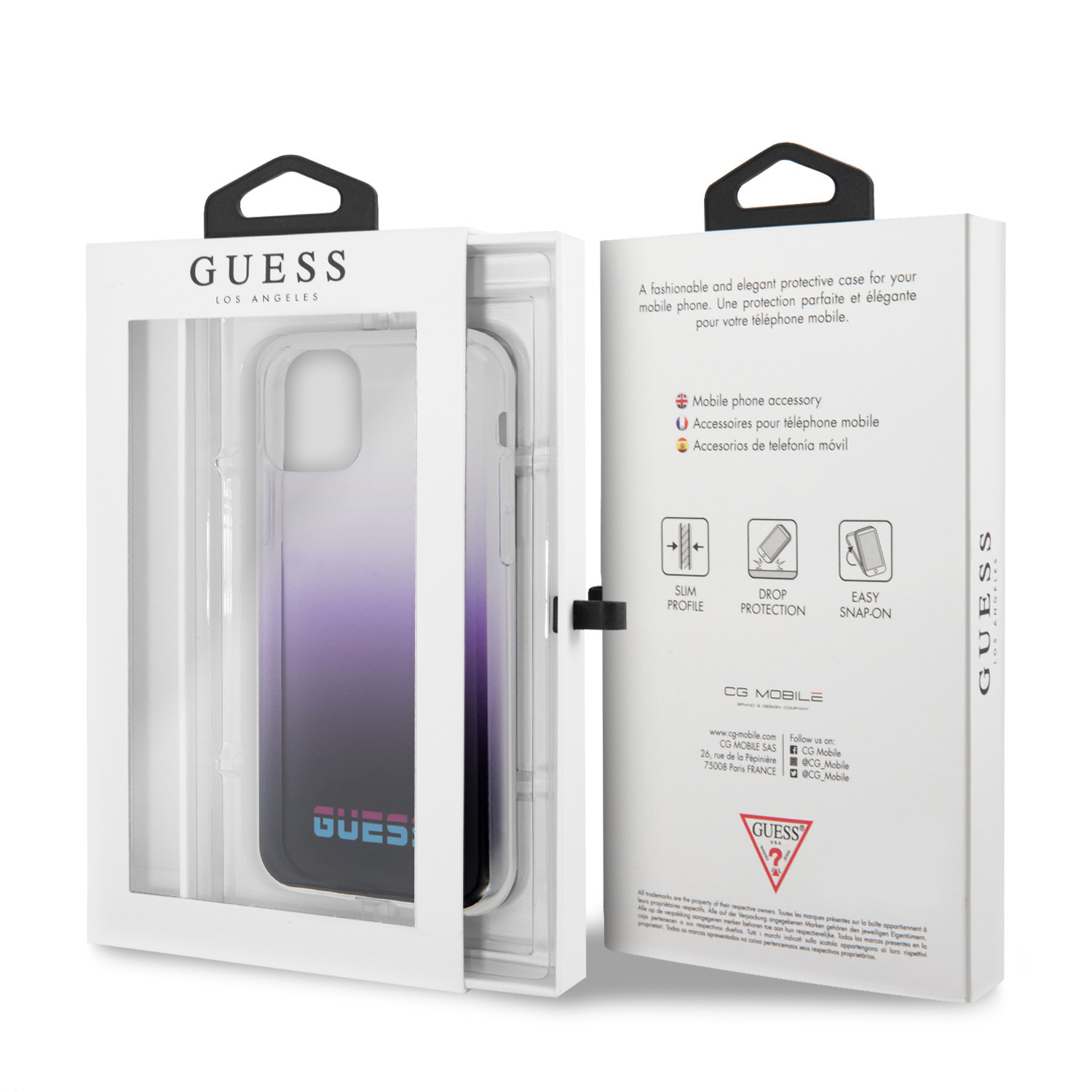 Guess Apple iPhone 11 Pro Paars Guess Backcover hoesje Gradient - California - GUHCN58DGCPI, foto 4 van 4