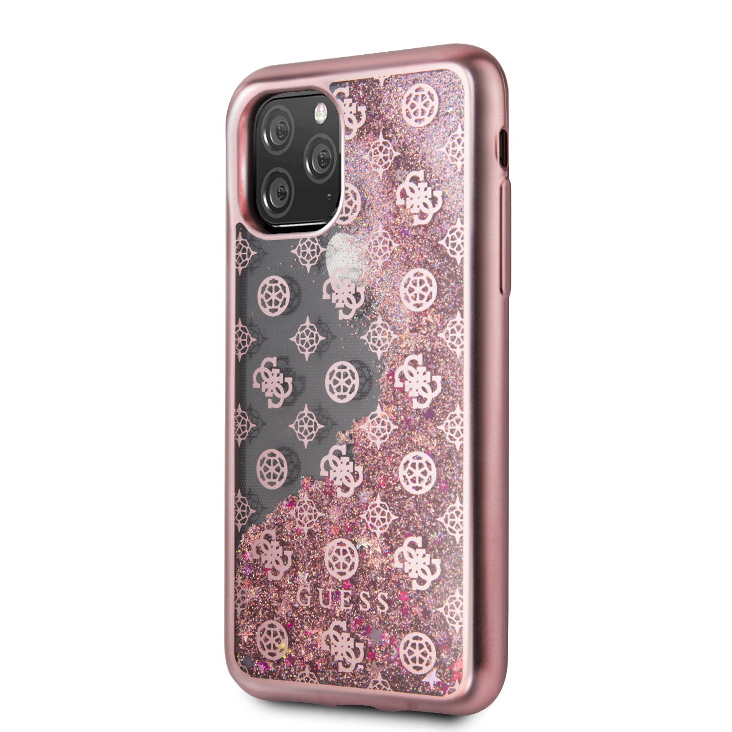 Guess Apple iPhone 11 Pro Rose Gold Guess Backcover hoesje Glitter - 4G Peony - GUHCN58PEOLGPI, foto 2 van 4