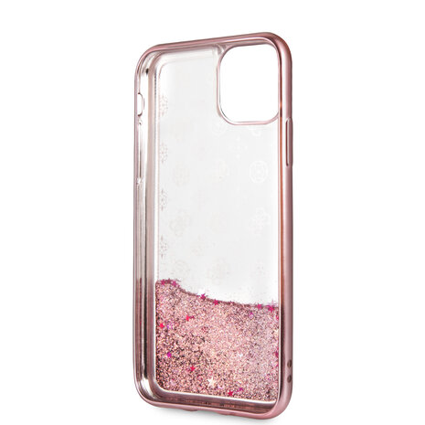 Guess Apple iPhone 11 Pro Rose Gold Guess Backcover hoesje Glitter - 4G Peony - GUHCN58PEOLGPI Guess Apple iPhone 11 Pro Rose Gold Guess Backcover hoesje Glitter - 4G Peony - GUHCN58PEOLGPI