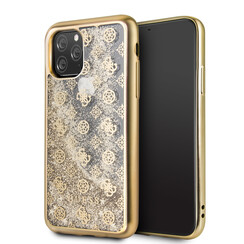 Apple iPhone 11 Pro Goud Guess Backcover hoesje Glitter - 4G Peony - GUHCN58PEOLGGO