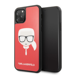Apple iPhone 11 Pro Karl Lagerfeld Back cover coque Glitter Rouge - Double Layers