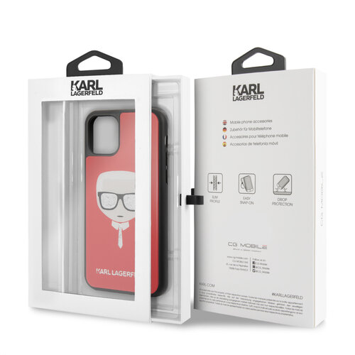 Karl Lagerfeld Apple iPhone 11 Pro Karl Lagerfeld Back cover coque Glitter Rouge - Double Layers