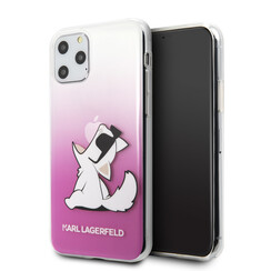 Apple iPhone 11 Pro Karl Lagerfeld Back-Cover hul Choupette Pink -Glasses - TPU;kunstleder