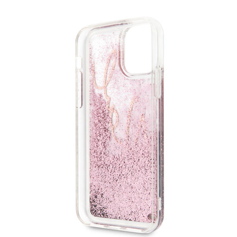 Karl Lagerfeld Karl Lagerfeld iPhone 11 Pro Rose Gold Backcover hoesje Glitter - Signature - KLHCN58TRKSRG Karl Lagerfeld Karl Lagerfeld iPhone 11 Pro Rose Gold Backcover hoesje Glitter - Signature - KLHCN58TRKSRG