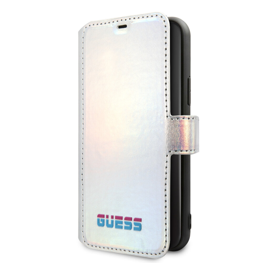 Guess Apple iPhone 11 Pro Guess Book-Case hul Iridescent Silber -original - TPU;kunstleder Guess Apple iPhone 11 Pro Guess Book-Case hul Iridescent Silber -original - TPU;kunstleder