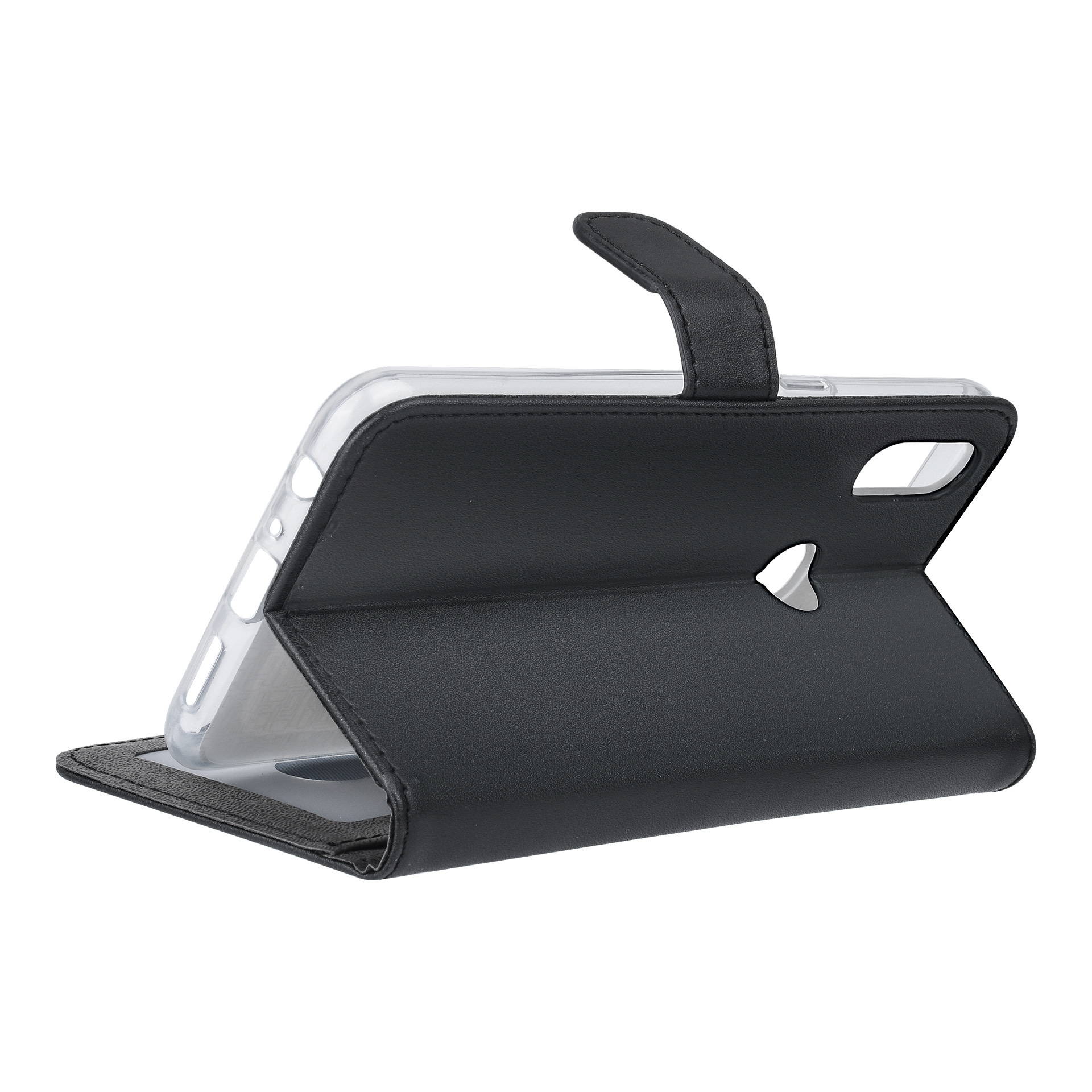 Zwart hoejse Samsung Galaxy A10s Book Case - Pasjeshouder - Magneetsluiting (A107F), foto 3 van 6