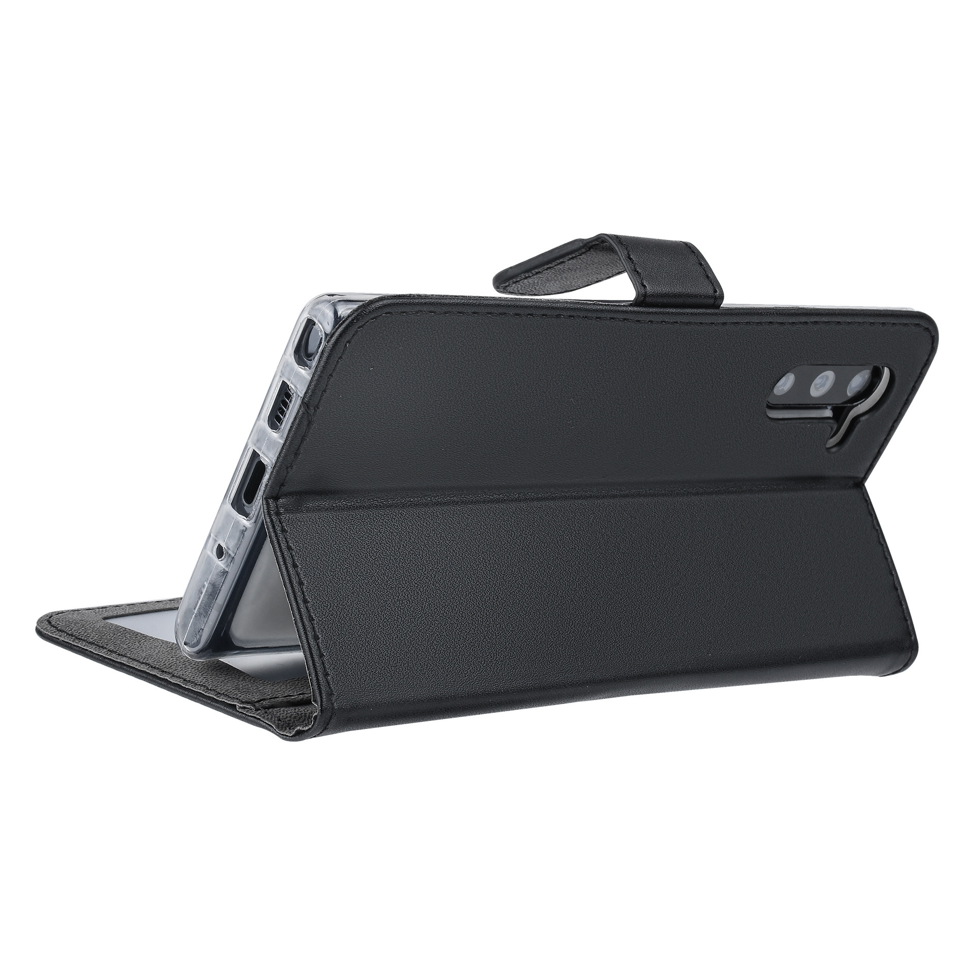 Zwart hoesje Samsung Galaxy Note 10 - Book Case - Pasjeshouder - Magneetsluiting (N970F), foto 5 van 6
