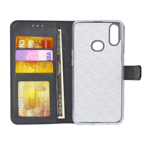 Samsung Galaxy A10s Book type housse Titulaire de la carte Noir - Fermeture magnétique Samsung Galaxy A10s Book type housse Titulaire de la carte Noir - Fermeture magnétique