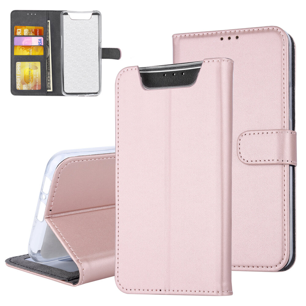 Samsung Galaxy A80 Book type case Card holder Rose Gold - Magnetic closure Samsung Galaxy A80 Book type case Card holder Rose Gold - Magnetic closure