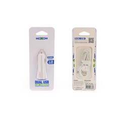 Moxom Autolader 2.1A Micro USB - Wit