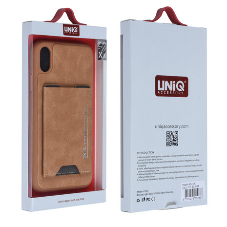UNIQ Accessory UNIQ Accessory Apple iPhone XR Marron Back cover coque Titulaire de la carte UNIQ Accessory UNIQ Accessory Apple iPhone XR Marron Back cover coque Titulaire de la carte