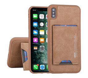 UNIQ Accessory UNIQ Accessory Apple iPhone Xs Max Bruin Backcover hoesje Pasjeshouder UNIQ Accessory UNIQ Accessory Apple iPhone Xs Max Bruin Backcover hoesje Pasjeshouder
