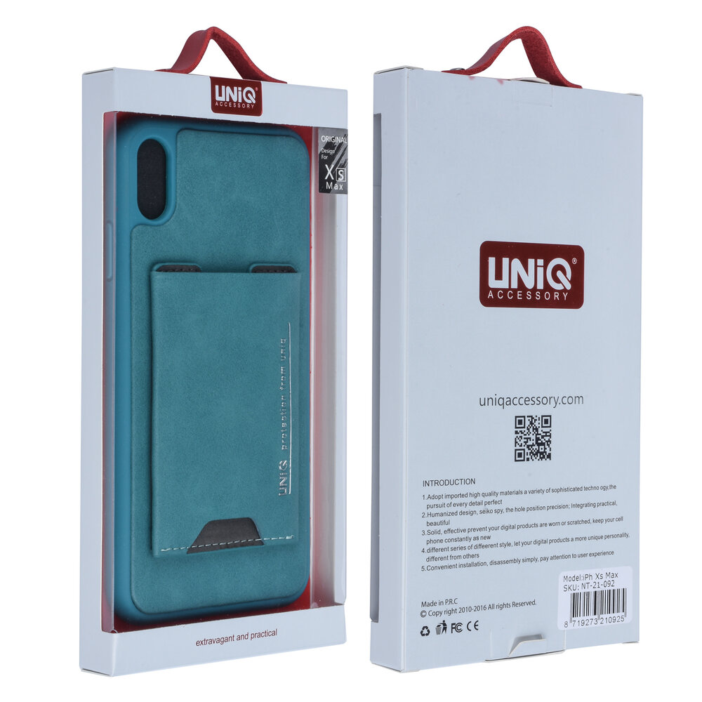 UNIQ Accessory UNIQ Accessory Apple iPhone Xs Max Green Back cover case - Card holder UNIQ Accessory UNIQ Accessory Apple iPhone Xs Max Green Back cover case - Card holder