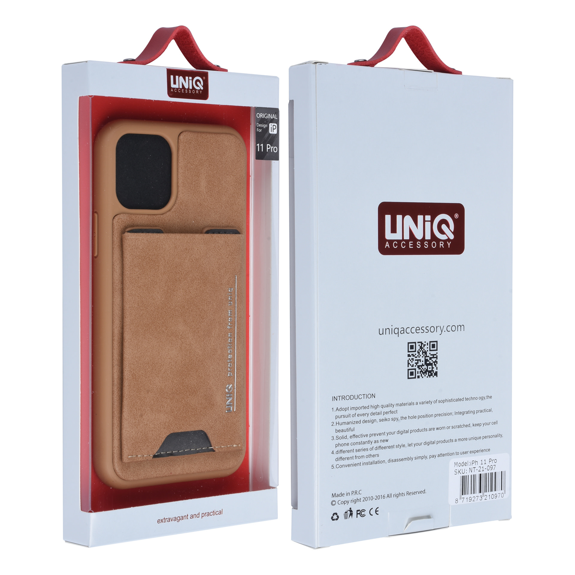 UNIQ Accessory UNIQ Accessory Apple iPhone 11 Pro Bruin Backcover hoesje Pasjeshouder, foto 6 van 6