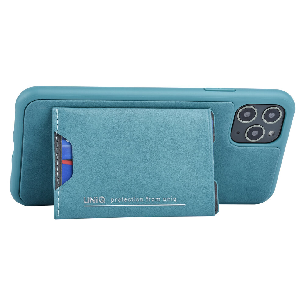 UNIQ Accessory UNIQ Accessory Apple iPhone 11 Pro Max Groen Backcover hoesje Pasjeshouder UNIQ Accessory UNIQ Accessory Apple iPhone 11 Pro Max Groen Backcover hoesje Pasjeshouder