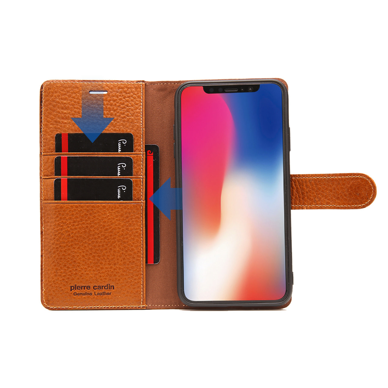 Pierre Cardin Pierre Cardin Brown Booktype hoesje Samsung Galaxy S10, foto 2 van 2