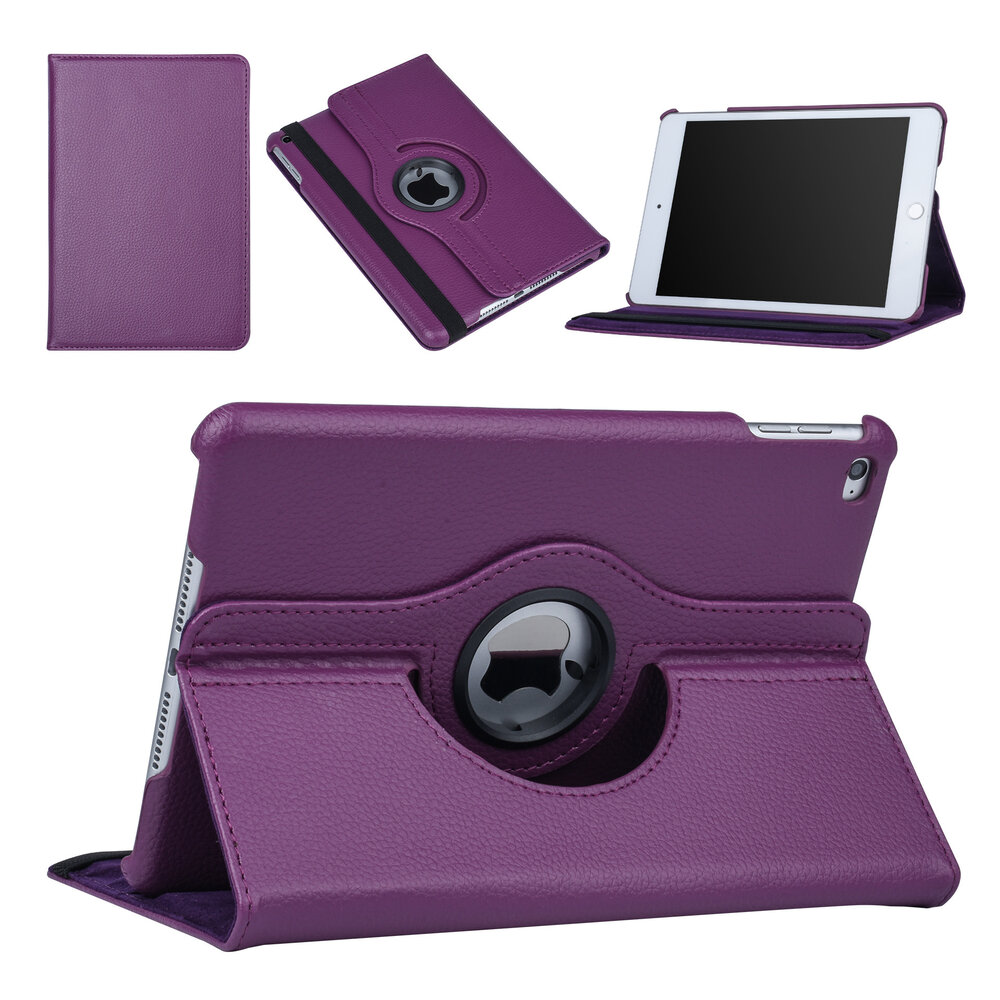 Apple iPad Mini 4 Paars 360 graden draaibare hoes - Book Case Tablethoes Apple iPad Mini 4 Paars 360 graden draaibare hoes - Book Case Tablethoes