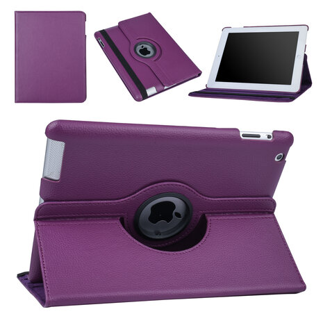 Apple iPad 2-3-4 Purple Book case Tablet - Rotatable Apple iPad 2-3-4 Purple Book case Tablet - Rotatable