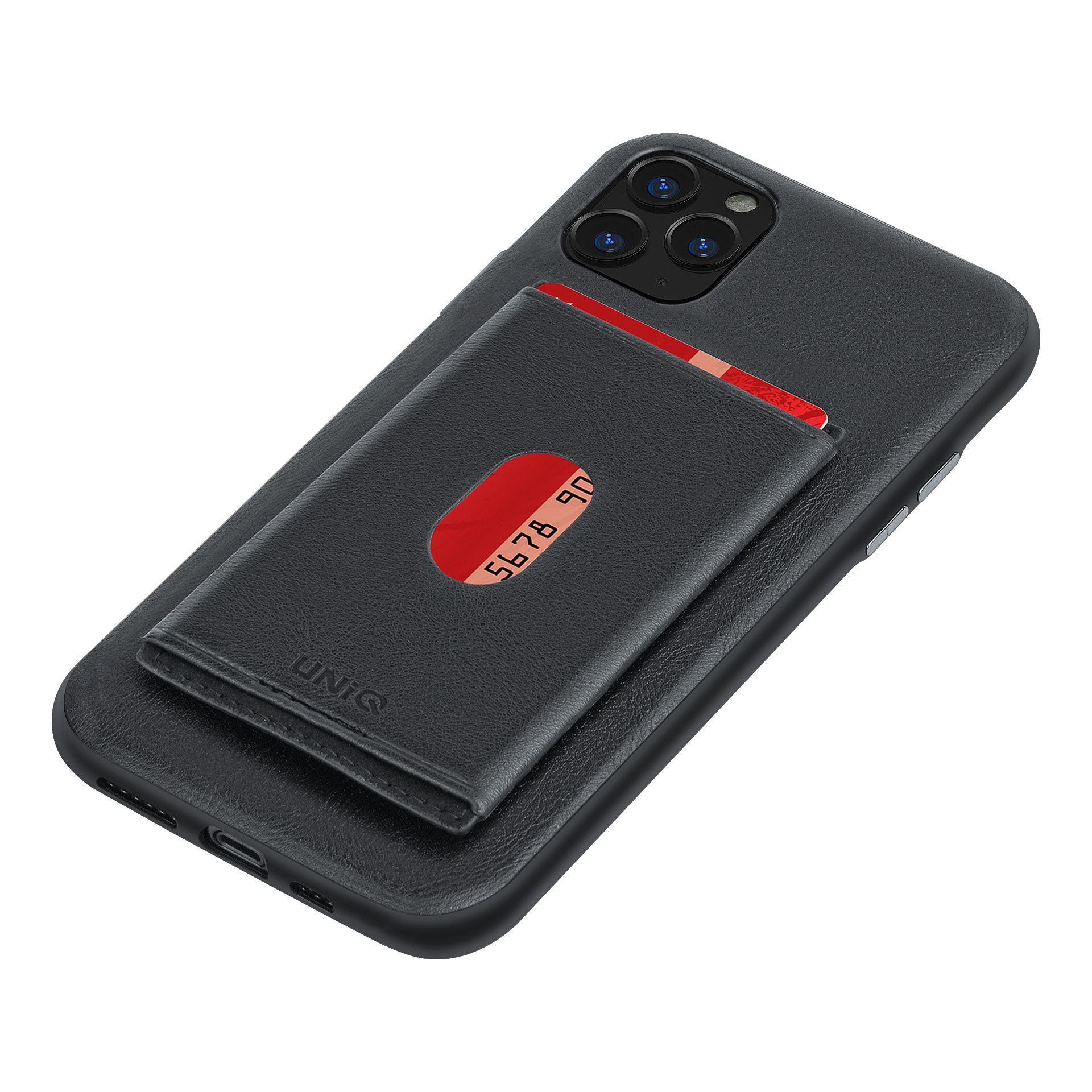 UNIQ Accessory Uniq accessory Apple iPhone 11 Pro Max Zwart Backcover hoesje Pasjeshouder, foto 3 van 6