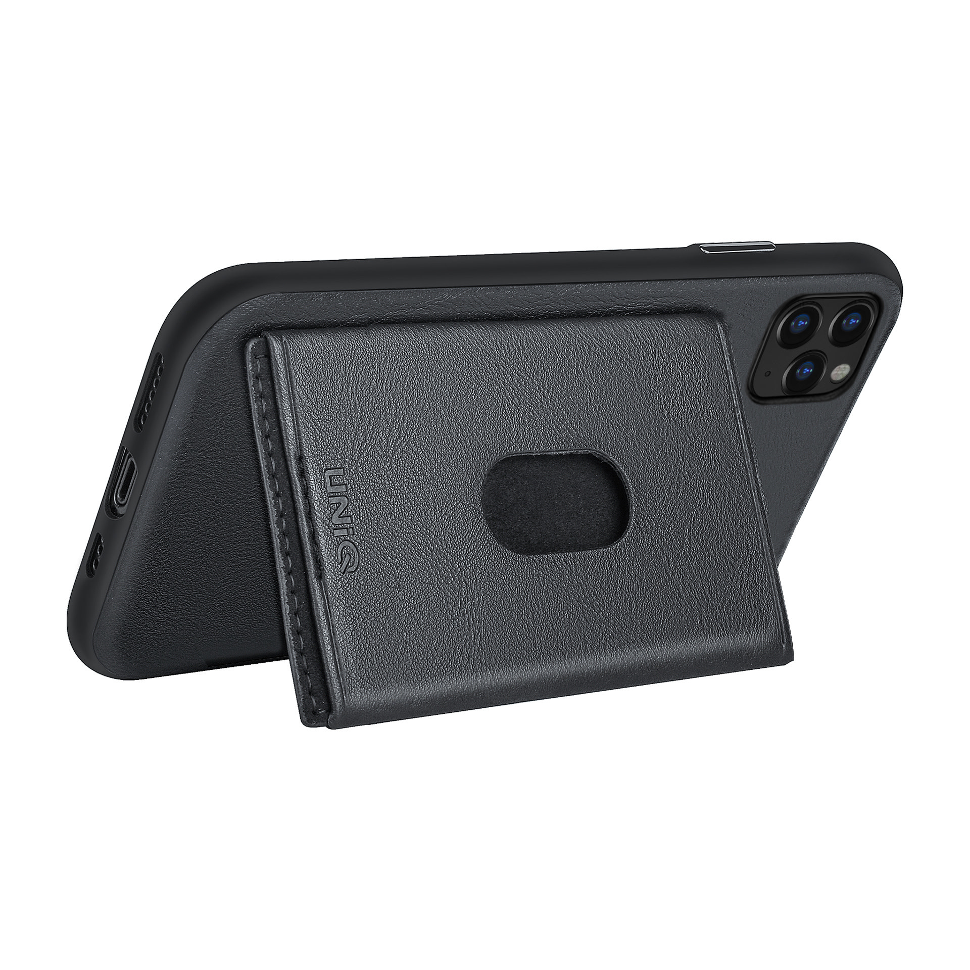 UNIQ Accessory Uniq accessory Apple iPhone 11 Pro Max Zwart Backcover hoesje Pasjeshouder, foto 4 van 6