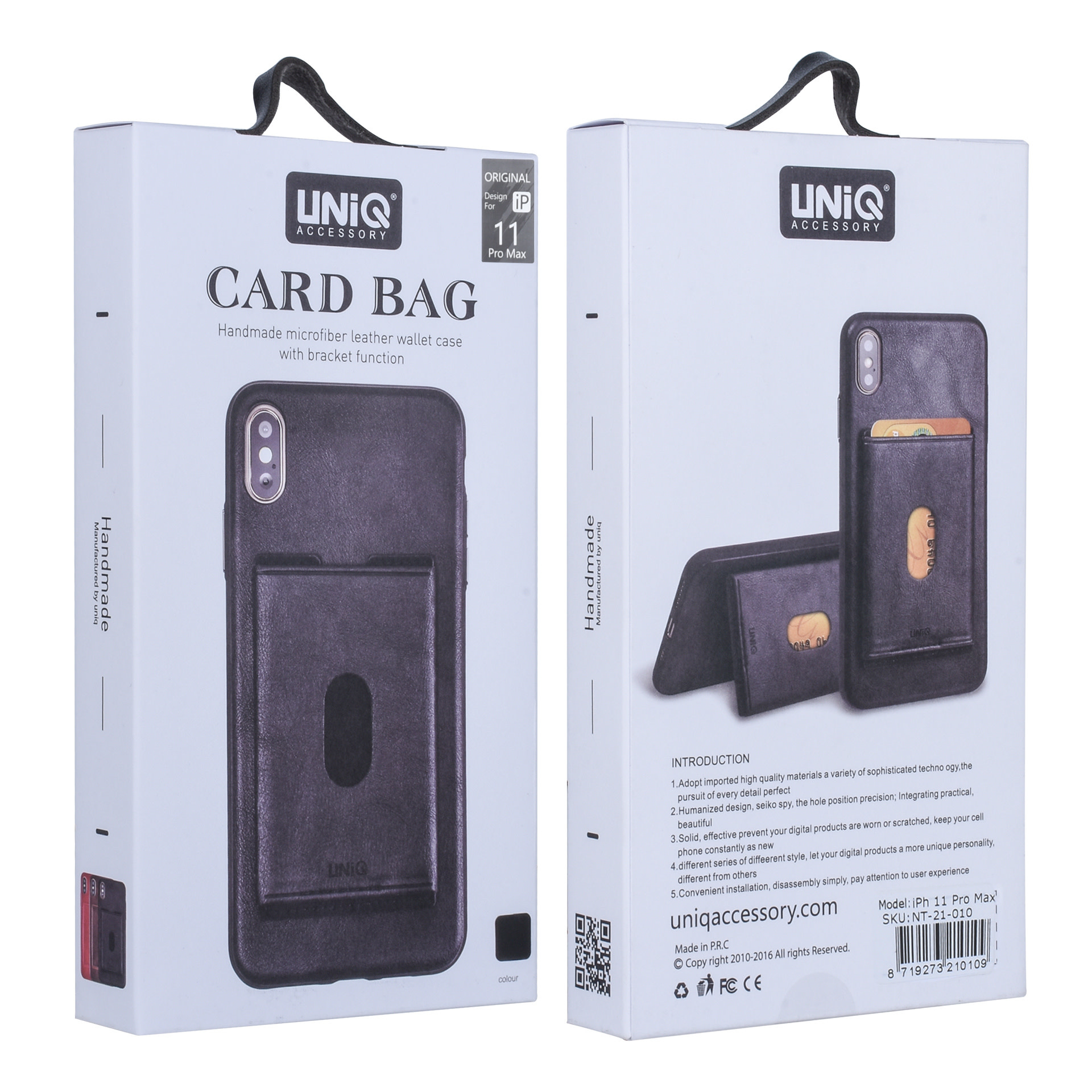 UNIQ Accessory Uniq accessory Apple iPhone 11 Pro Max Zwart Backcover hoesje Pasjeshouder, foto 6 van 6